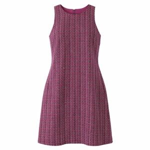 J.Crew Sleeveless Tweed Dress Pockets Career Party Cocktail Fuchsia Pink Size 14